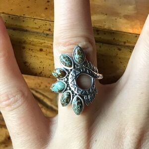Royston Blue Horizon Turquoise Sterling Silver Native American Style Ring